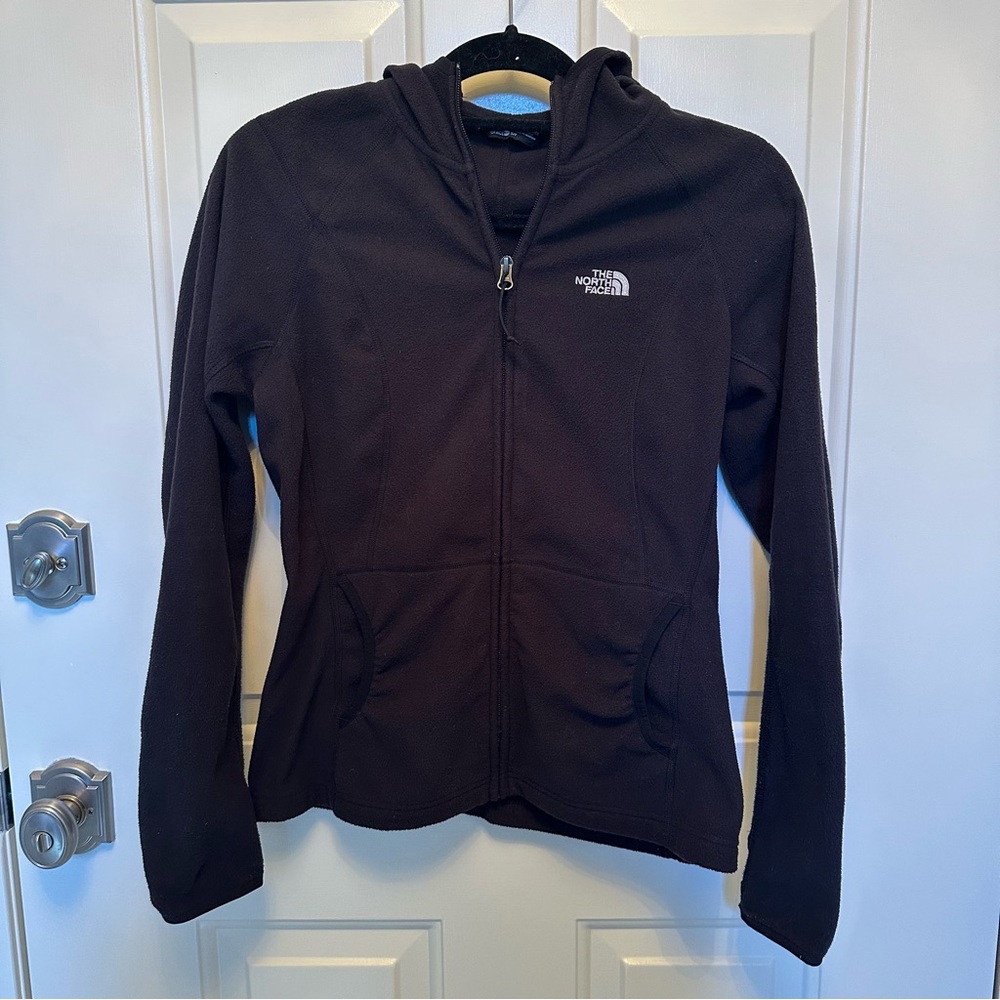 The North Face Black Hooded Fleece Zip Up Jacket